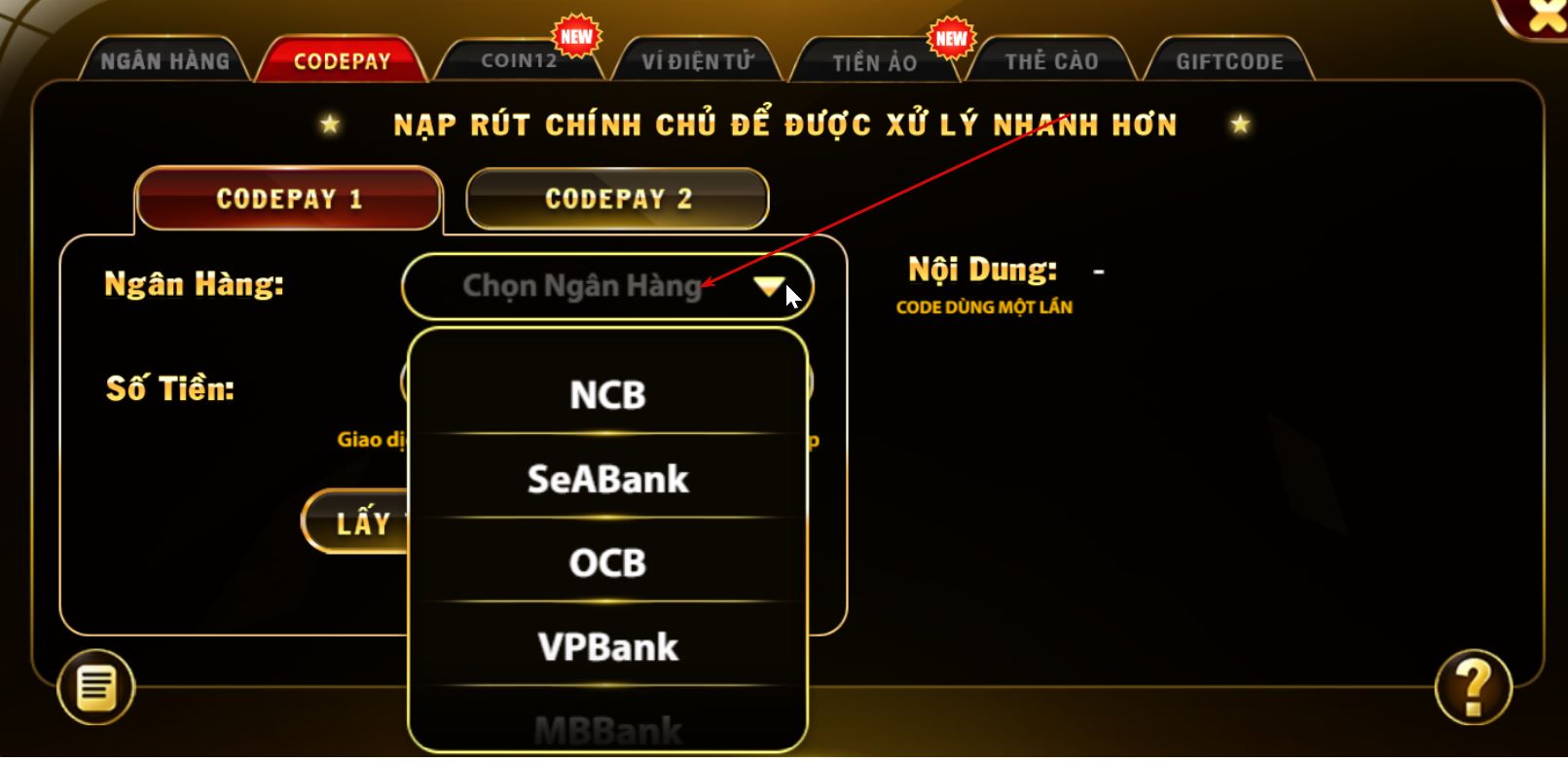 Chọn ngân hàng