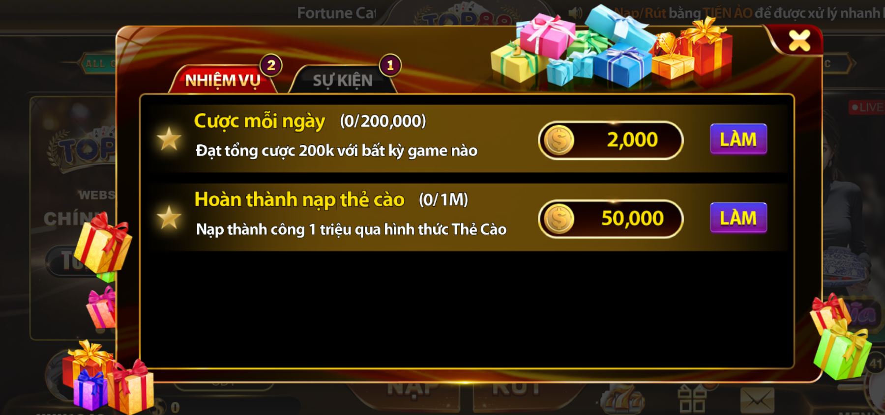 khuyến mãi đăng ký top88