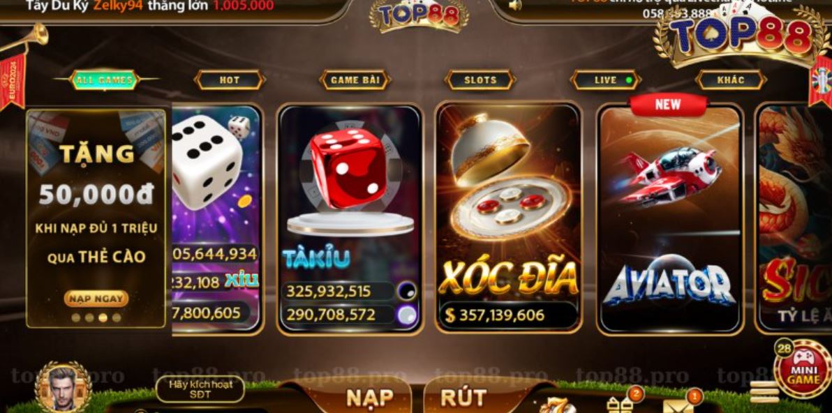 Cách Nạp Tiền Top88