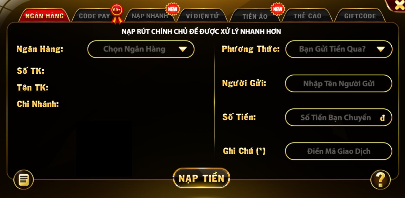 Cách Nạp Tiền Top88