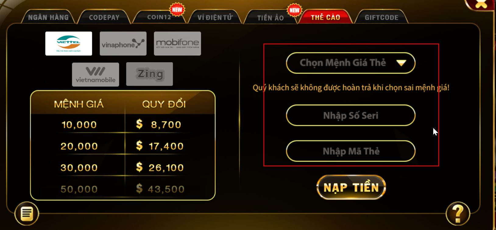 Nhập số tiền